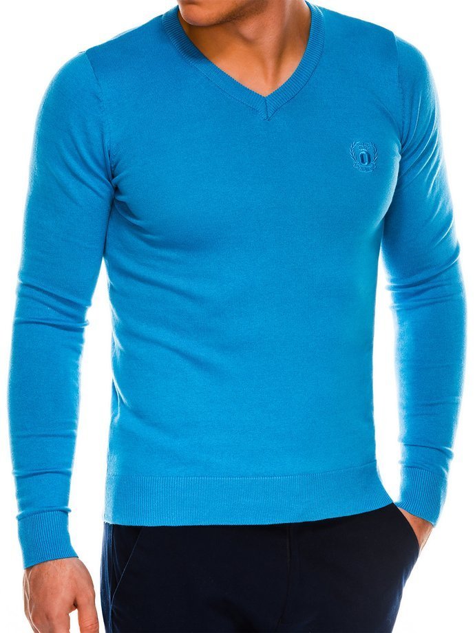 Мужской свитер E74 - голубой