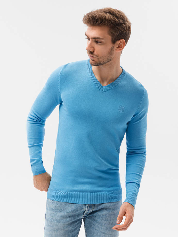 Мужской свитер- голубой E191