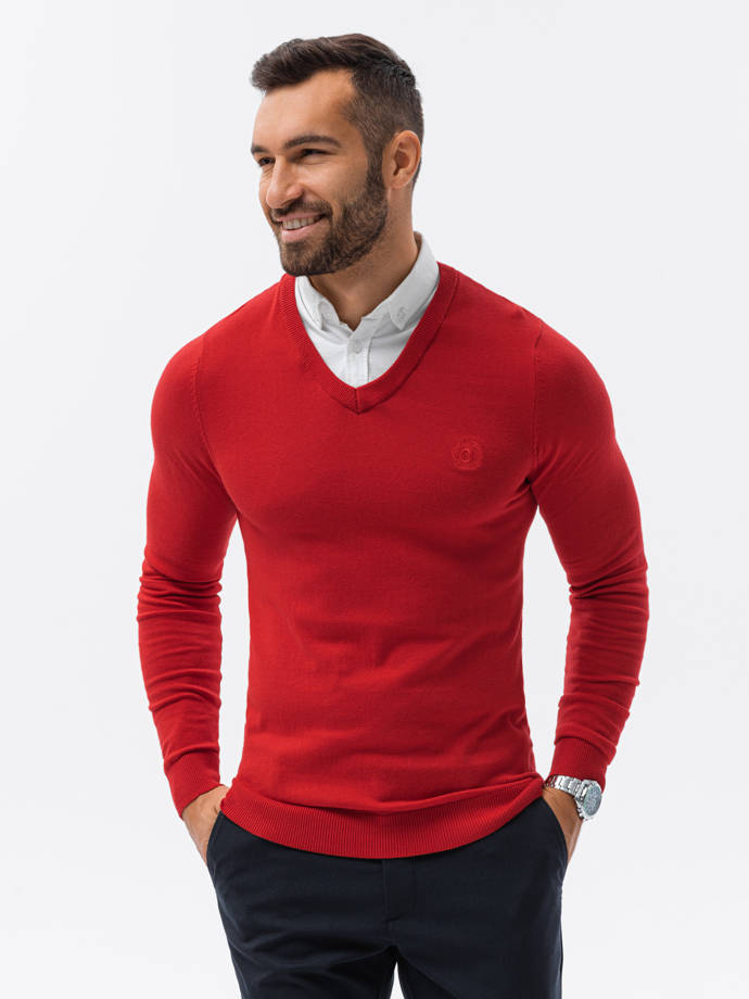 Мужской свитер - красный E120
