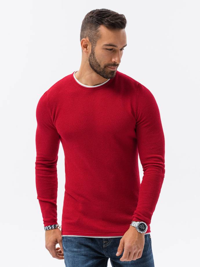 Мужской свитер - красный E121