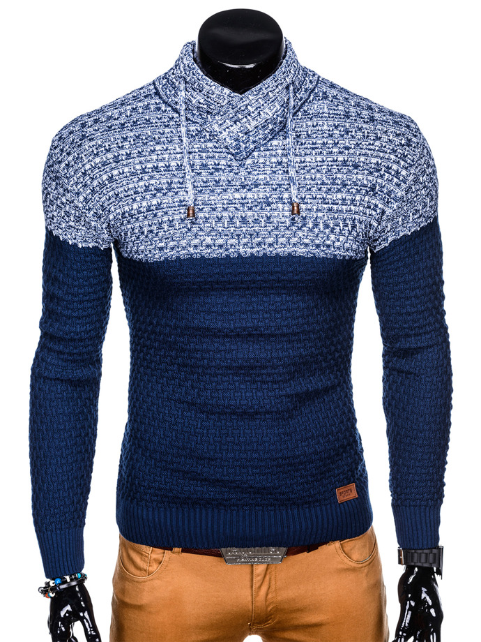 Мужской свитер - синий E137