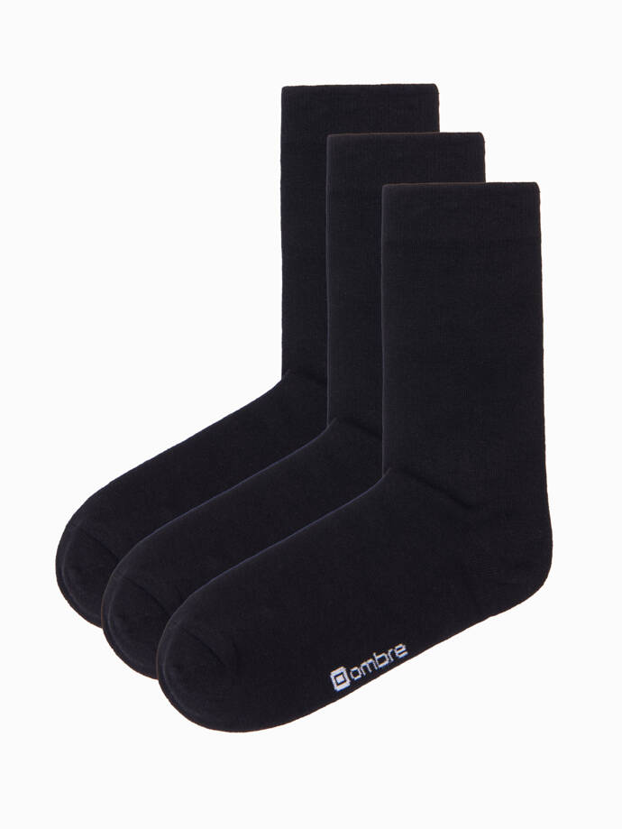 Носки длинные мужские, 3 пары - черные V2 OM-SOLS-0101