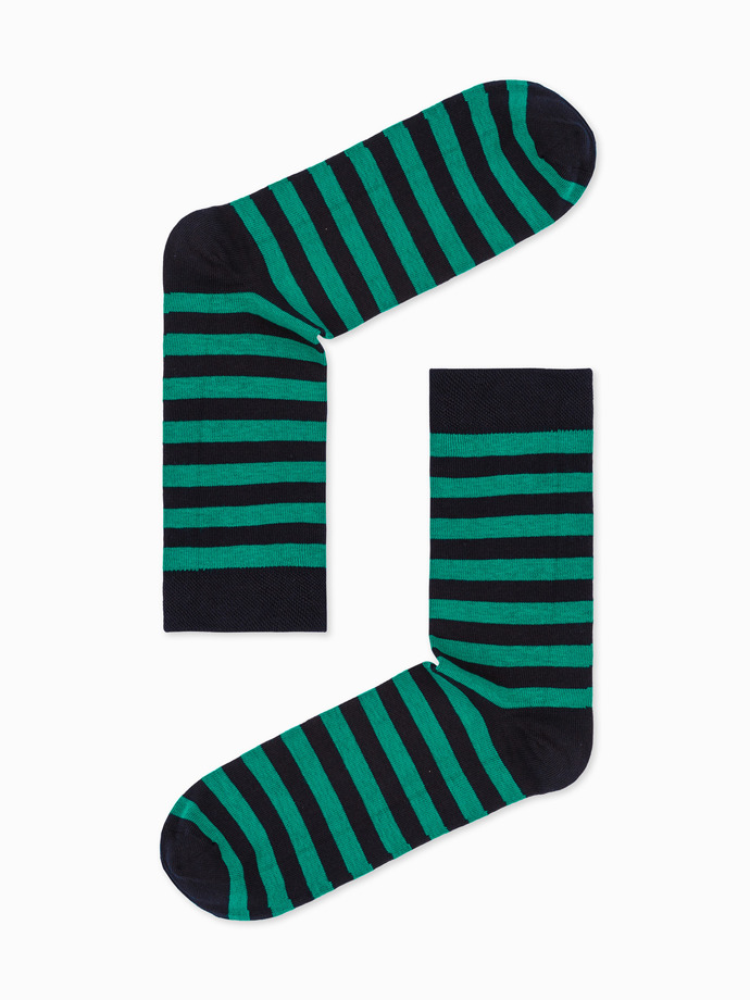 Носки мужские с принтом - чёрно/зелёные U19
