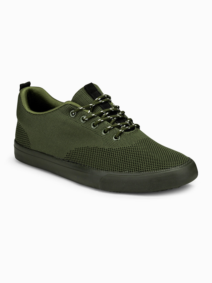 Обувь мужская кроссовки - оливковые T303