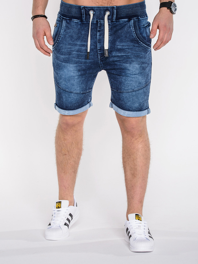 Шорты короткие мужские джинсовые - синие P510