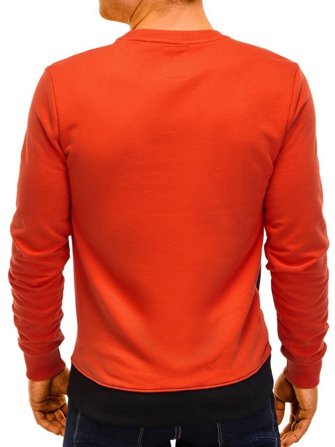 Толстовка мужская без капюшона B928 - оранжевая