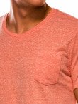 Мужская футболка без принта S1045 - оранжевая
