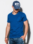 Мужская футболка без принта S1100 - тёмно-синяя