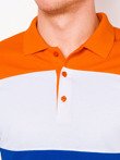 Мужская футболка-поло без принта S833 - оранжевая