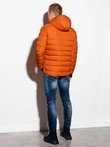 Мужская куртка зимняя стеганая C124 - оранжевая