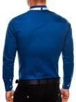 Мужская рубашка элегантная с длинным рукавом K309 - тёмно-синяя