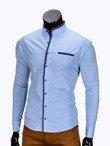 Мужская рубашка с длинным рукавом K346 - голубая