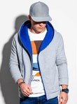 Толстовка мужская на застежке с капюшоном PRIMO - серая/синяя