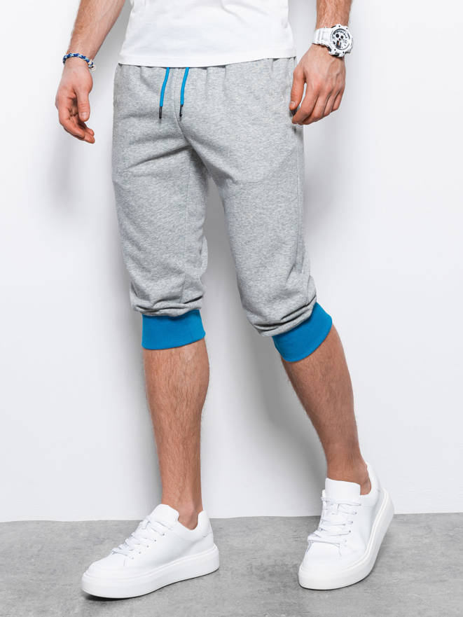 Чоловічі спортивні штани до коліна - сіро-сині V5 P29