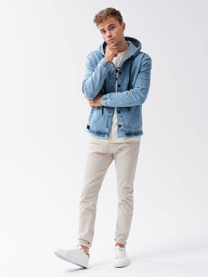 Чоловіча джинсова куртка - світло-синій C477