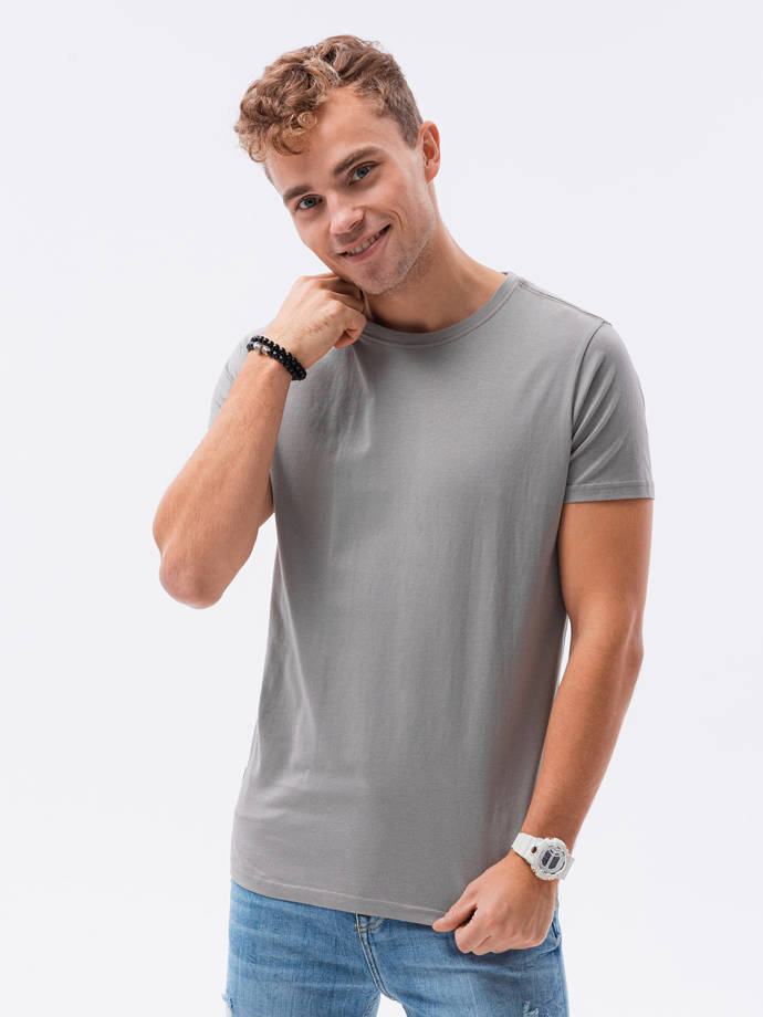 Чоловіча футболка без принта - сірий S1370
