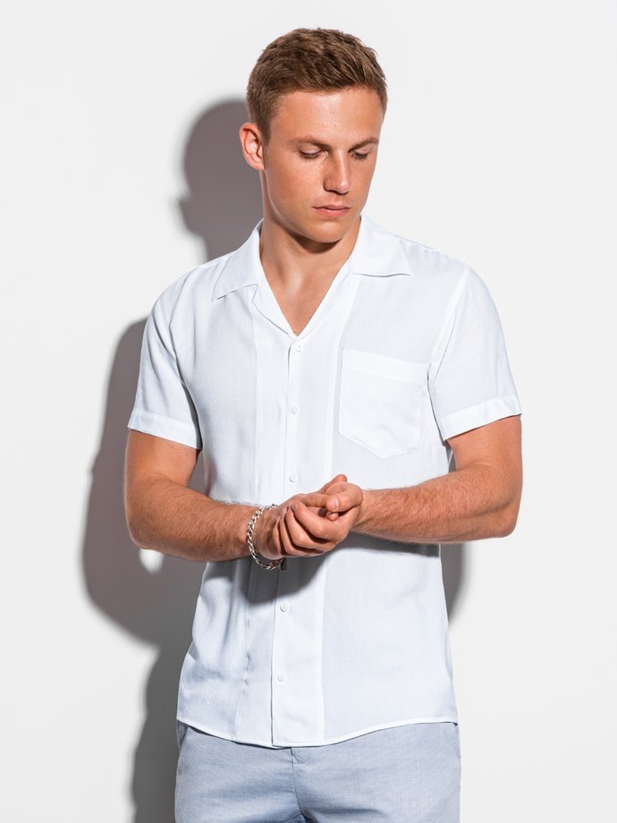 Чоловіча сорочка з коротким рукавом - білий K561