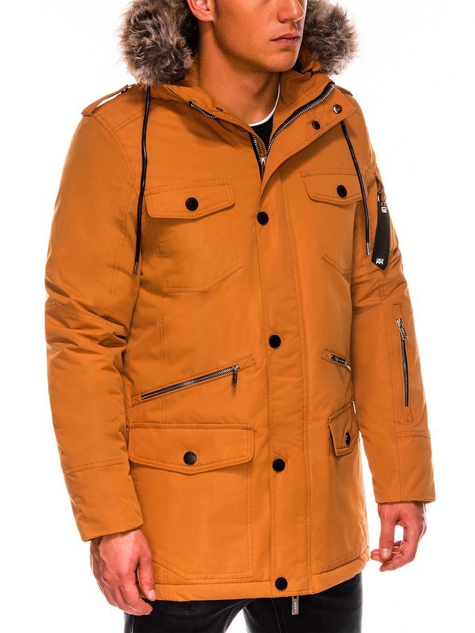 Чоловіча зимова куртка C410 - гірчична