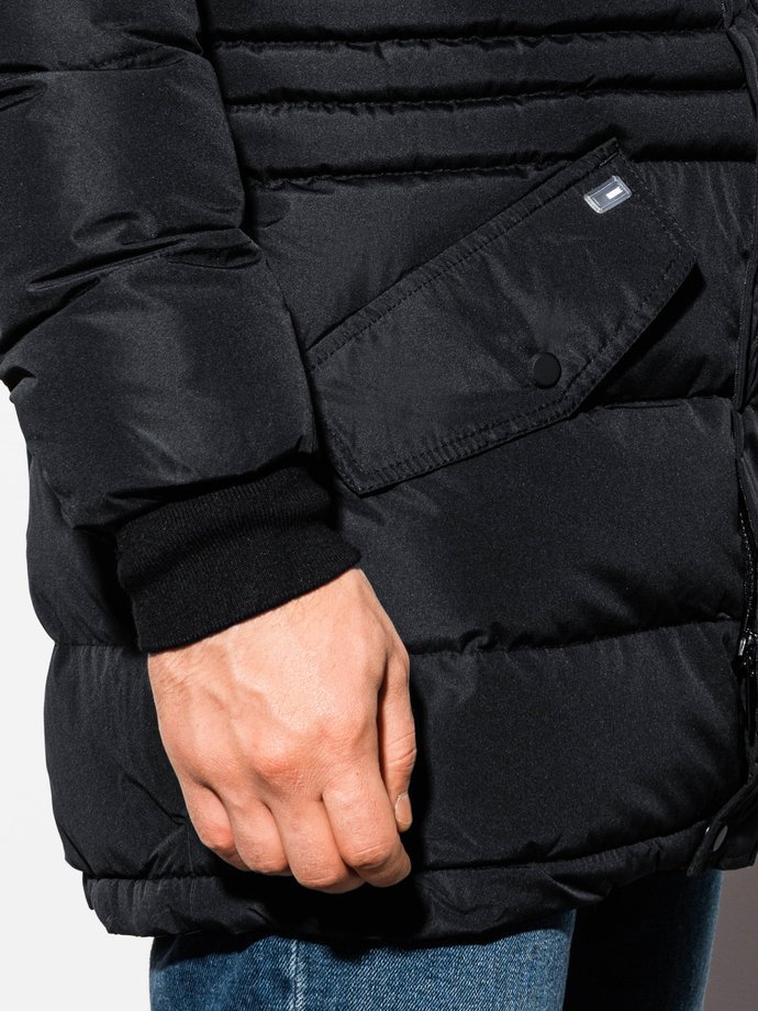Чоловіча зимова куртка C411 - чорна