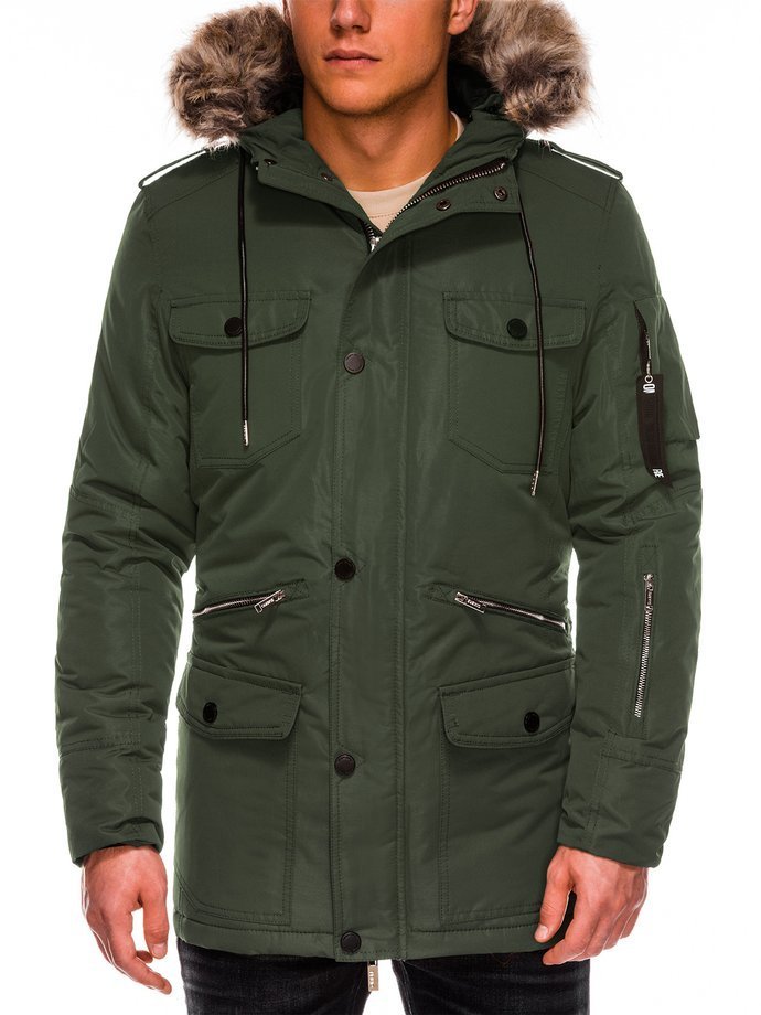 Чоловіча зимова куртка - оливкова C410