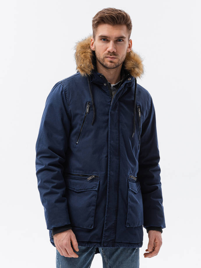 Чоловіча зимова куртка - темно-синій C512
