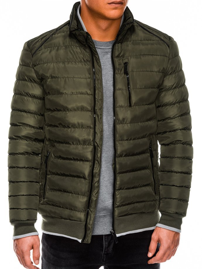 Чоловіча зимова стьобана куртка C422 - зелена