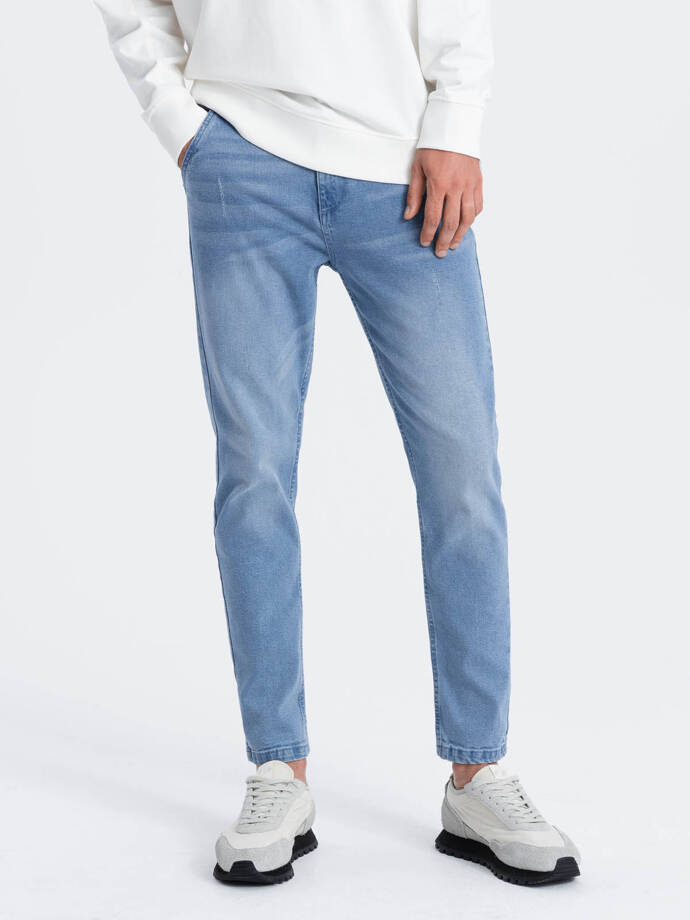 Чоловічі джинсові штани SKINNY FIT з кишенями чиносами - світло-блакитні V2 OM-PADP-0100