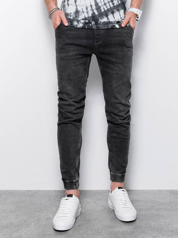 Чоловічі штани джинсові джоггери - чорний P907