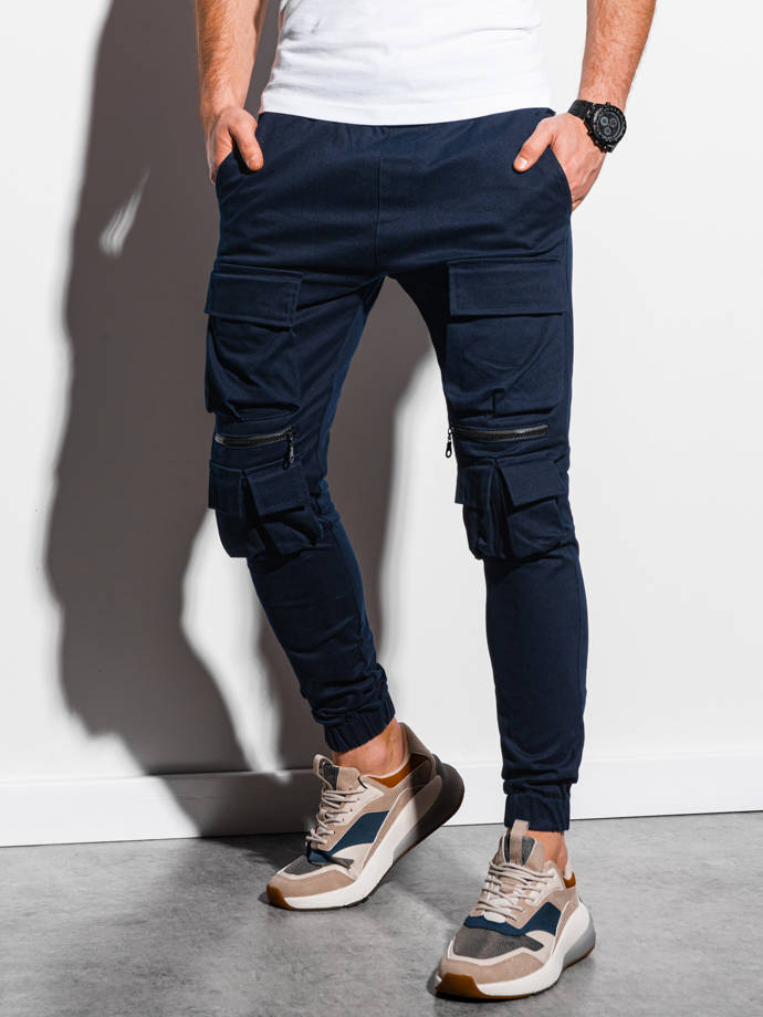 Чоловічі штани джоггери - темно-синій P995