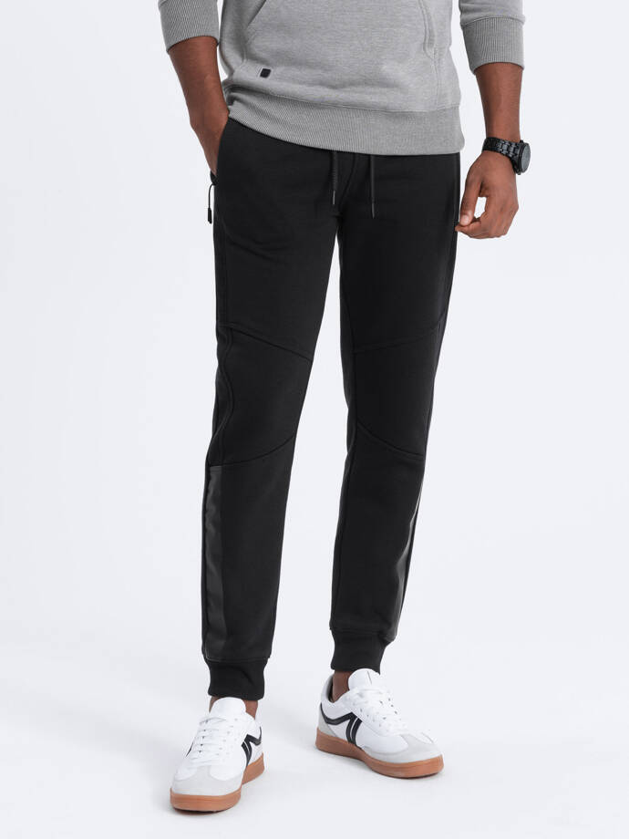 Чоловічі спортивні штани зі швами - чорний V5 OM-PASK-0137