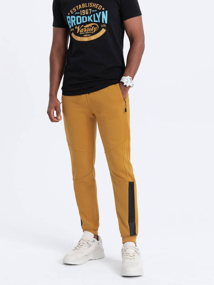Чоловічі спортивні штани зі швами - жовтий V7 OM-PASK-0137