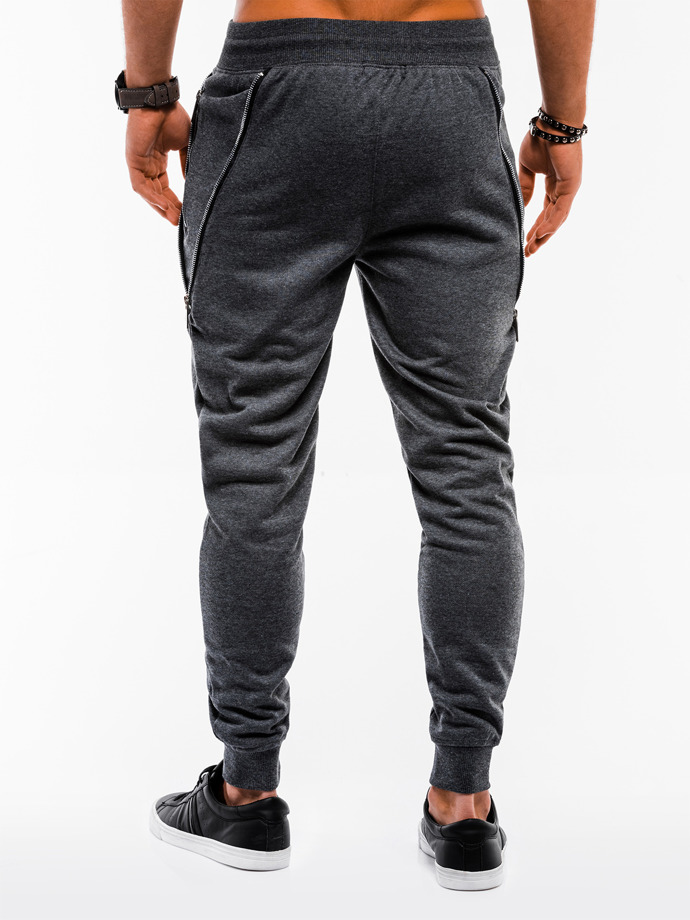 Чоловічі трикотажні штани P421 - темно-сірі