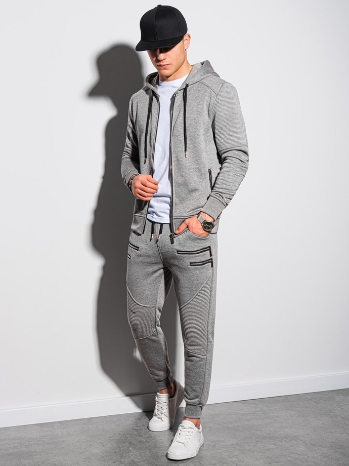 Чоловічий комплект, світшот + штани - сірий меланж Z23