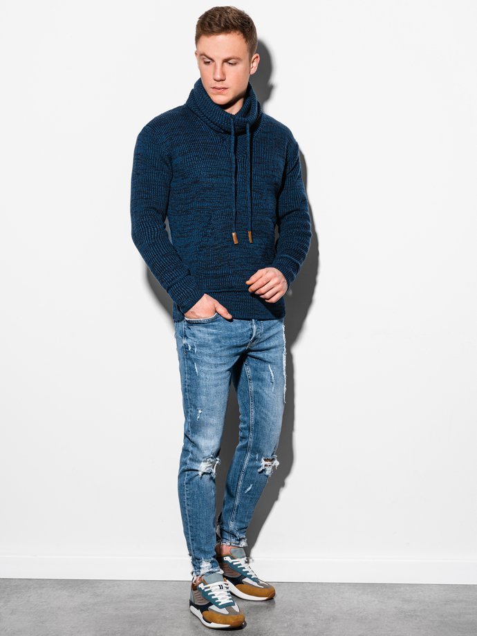 Чоловічий светр E152 - темно-синій