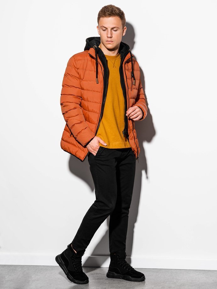 Куртка чоловіча демісезонна стьобана - оранжева C384