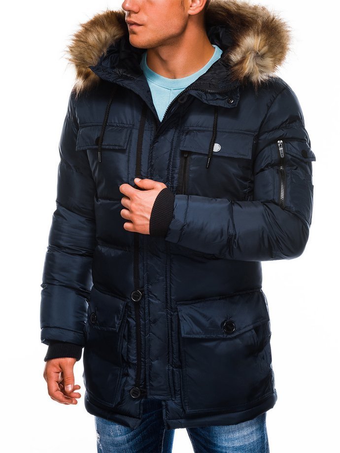 Куртка чоловіча зимова парка - темно-синя C355