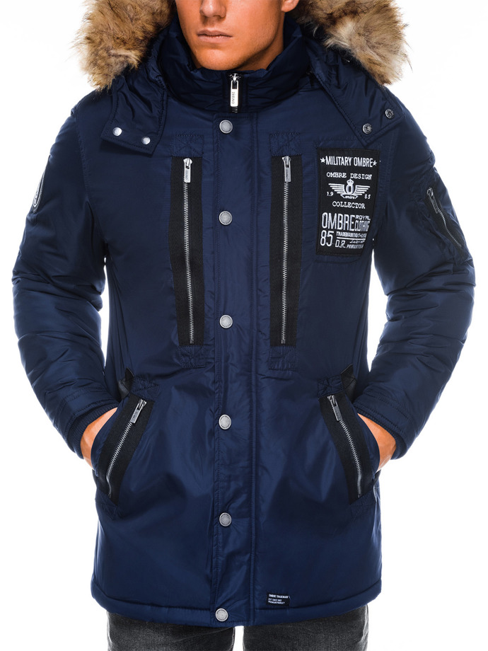 Куртка чоловіча зимова парка - темно-синя C360