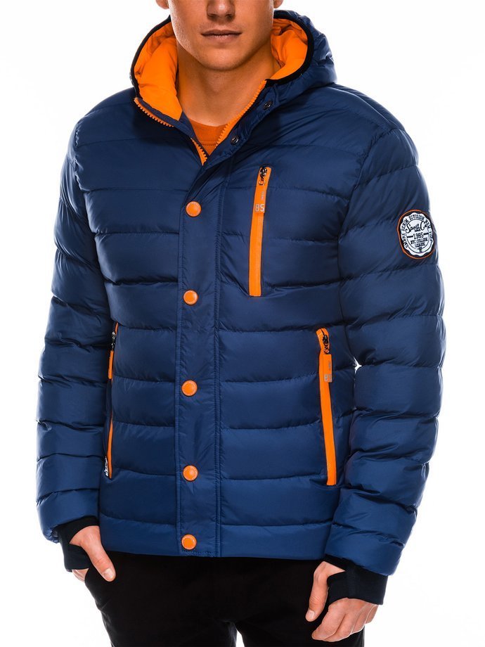 Куртка чоловіча зимова стьобана - темно-синя C124