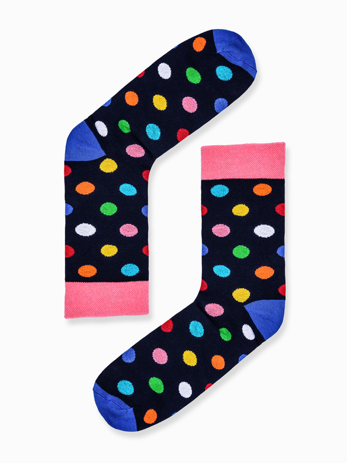 Шкарпетки чоловічі з визерунком - темно-сині U45
