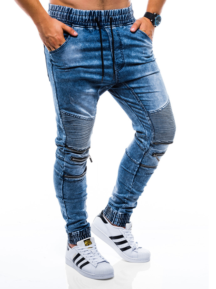 Штани чоловічі джинсові джоггери - сині P677
