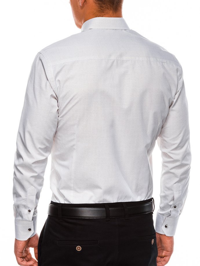 Сорочка чоловіча елегантна з довгим рукавом K478 – біла/бежева