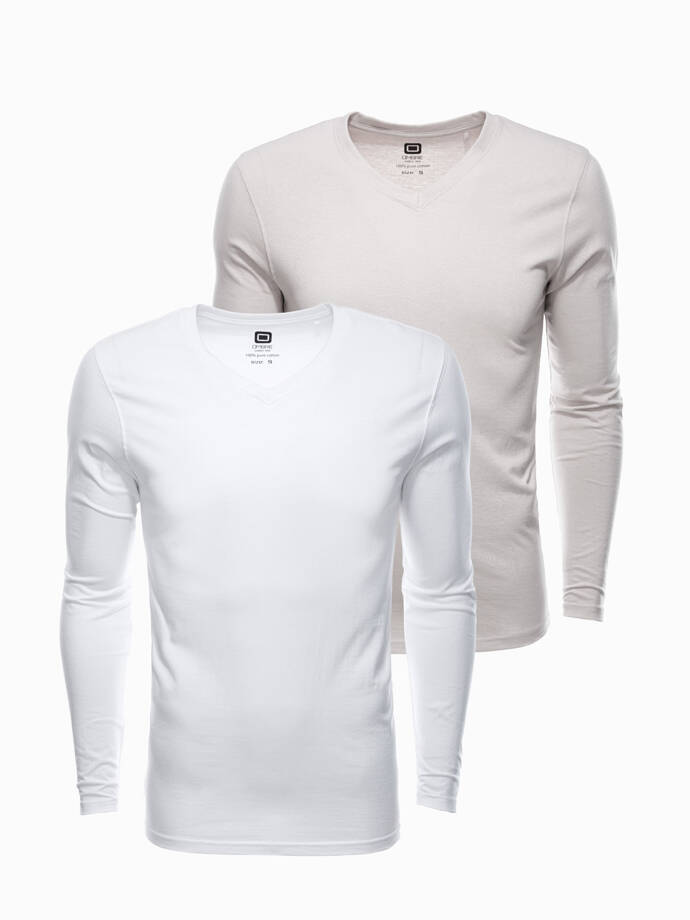 Zestaw longsleeve męski V-NECK - mix 2-pak V8 Z41