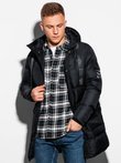Чоловіча зимова стьобана куртка C409 - чорна