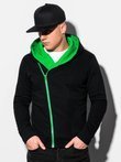 Толстовка чоловіча на застібці з капюшоном PRIMO - чорно-зелена