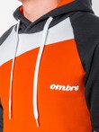 Толстовка чоловіча з капюшоном MIGUEL - темно-сіро-оранжева